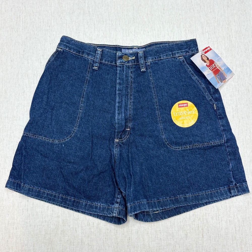 Wrangler Traveler Shorts Womens 10 Dark Wash NWT Natural Waist Relaxed Fit Y2K